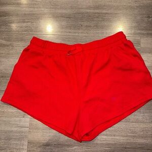 Comfrt- Red Women's Waffle Knit Lounge Shorts - 3XL